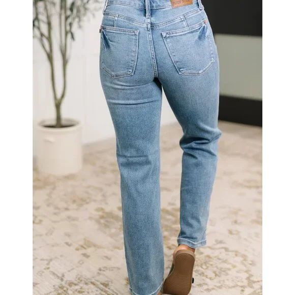 Corrine Mid Rise Control Top Vintage Straight Jeans - Picture 3 of 7